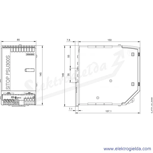 Rysunek wymiarowy Rysunek wymiarowy