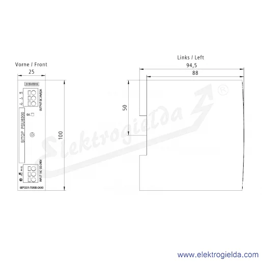 Rysunek wymiarowy Rysunek wymiarowy