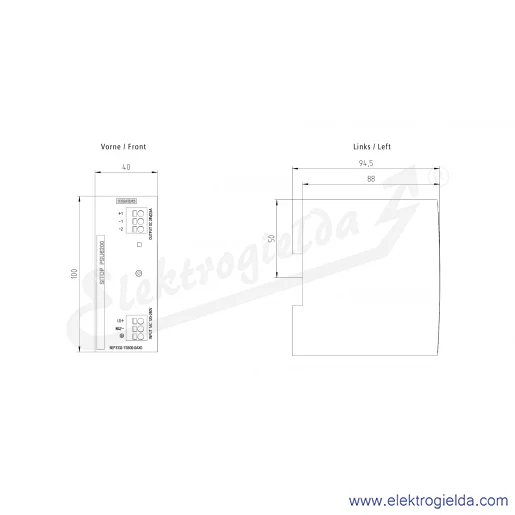 Rysunek wymiarowy Rysunek wymiarowy
