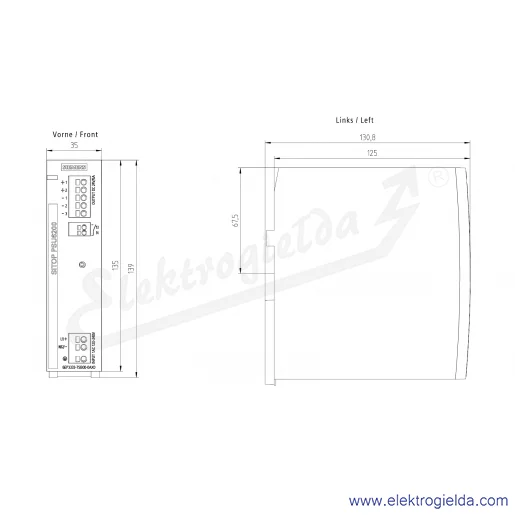 Rysunek wymiarowy Rysunek wymiarowy