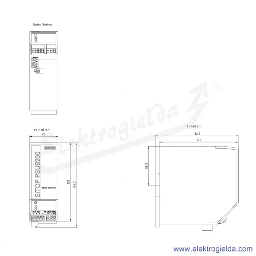 Rysunek wymiarowy Rysunek wymiarowy