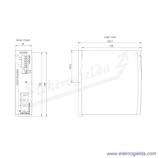 Rysunek wymiarowy Rysunek wymiarowy