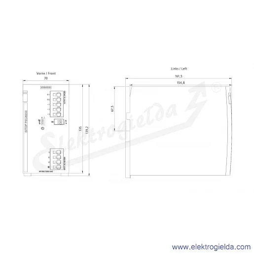 Rysunek wymiarowy Rysunek wymiarowy