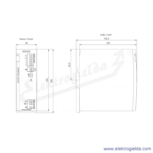 Rysunek wymiarowy Rysunek wymiarowy