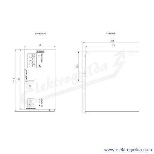 Rysunek wymiarowy Rysunek wymiarowy