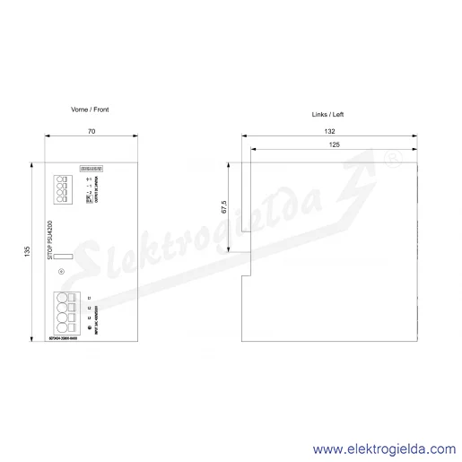 Rysunek wymiarowy Rysunek wymiarowy