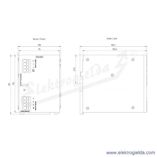 Rysunek wymiarowy Rysunek wymiarowy