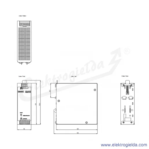 Rysunek wymiarowy Rysunek wymiarowy