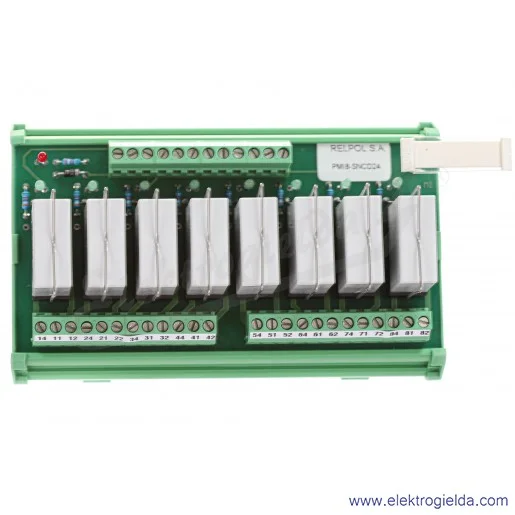 Przekaźnikowy moduł interfejsowy PMI8-SNCD24DC wersja S bez zabezpieczeń Przekaźnikowy moduł interfejsowy PMI8-SNCD24DC wersja S bez zabezpieczeń