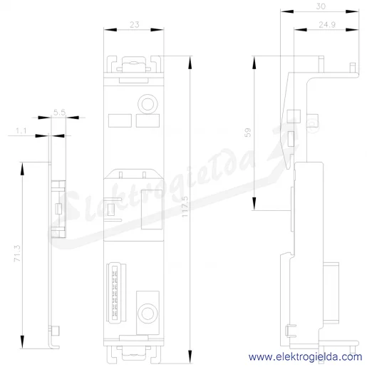 Rysunek wymiarowy Rysunek wymiarowy