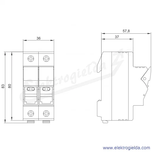 Rysunek wymiarowy Rysunek wymiarowy