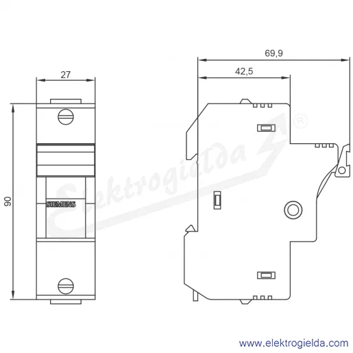 Rysunek wymiarowy Rysunek wymiarowy