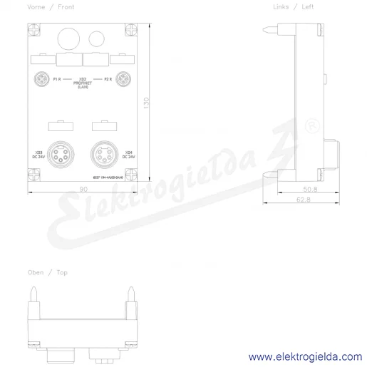 Rysunek wymiarowy Rysunek wymiarowy