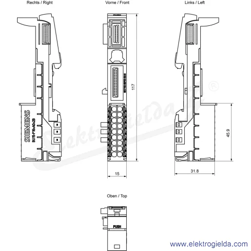 Rysunek wymiarowy Rysunek wymiarowy