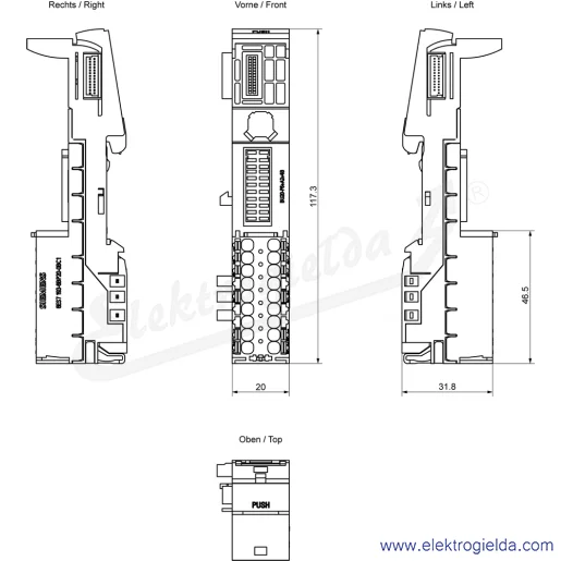 Rysunek wymiarowy Rysunek wymiarowy