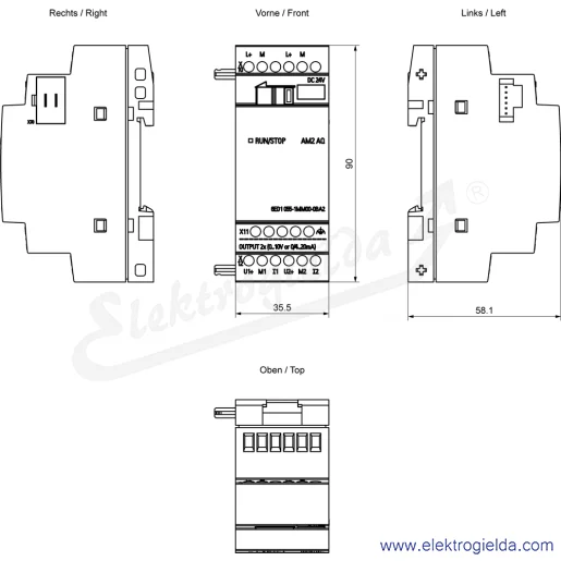 Rysunek wymiarowy Rysunek wymiarowy