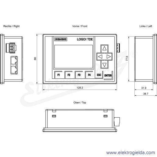 Rysunek wymiarowy Rysunek wymiarowy