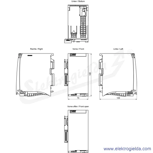 Rysunek wymiarowy Rysunek wymiarowy