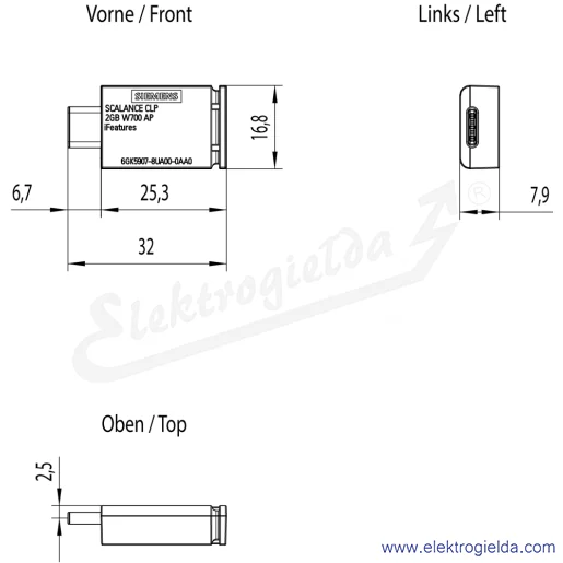 Rysunek wymiarowy Rysunek wymiarowy