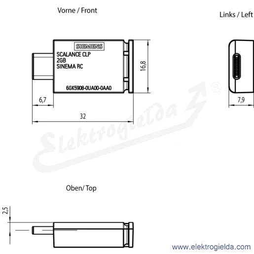 Rysunek wymiarowy Rysunek wymiarowy