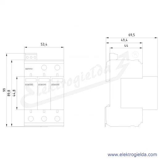 Rysunek wymiarowy Rysunek wymiarowy