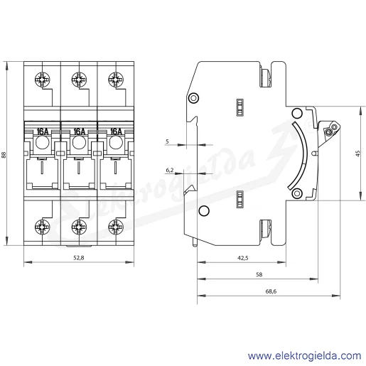 Rysunek wymiarowy Rysunek wymiarowy