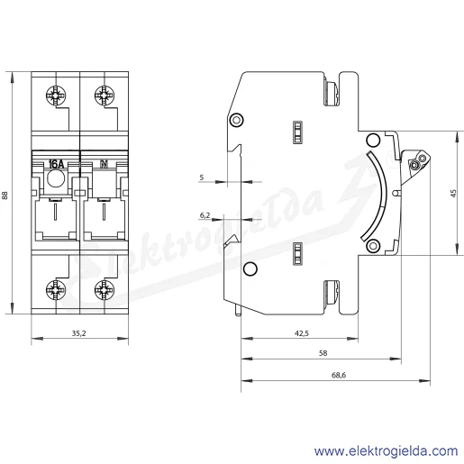 Rysunek wymiarowy Rysunek wymiarowy
