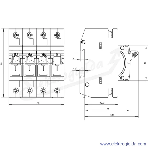 Rysunek wymiarowy Rysunek wymiarowy