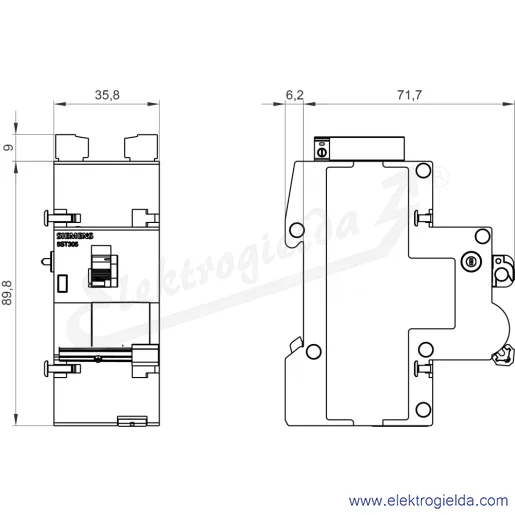 Rysunek wymiarowy Rysunek wymiarowy