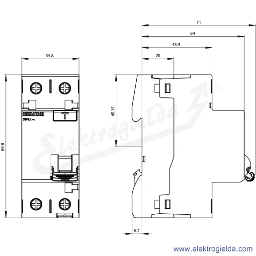 Rysunek wymiarowy Rysunek wymiarowy