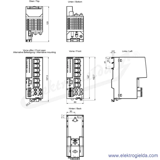 Rysunek wymiarowy Rysunek wymiarowy