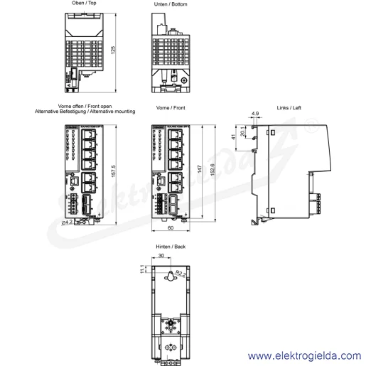 Rysunek wymiarowy Rysunek wymiarowy
