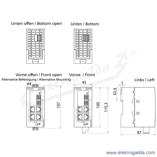 Rysunek wymiarowy Rysunek wymiarowy