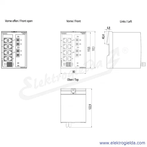 Rysunek wymiarowy Rysunek wymiarowy