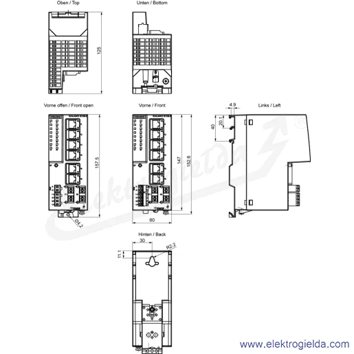 Rysunek wymiarowy Rysunek wymiarowy