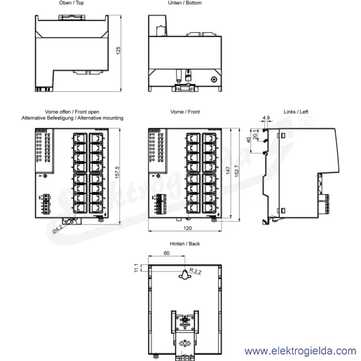 Rysunek wymiarowy Rysunek wymiarowy