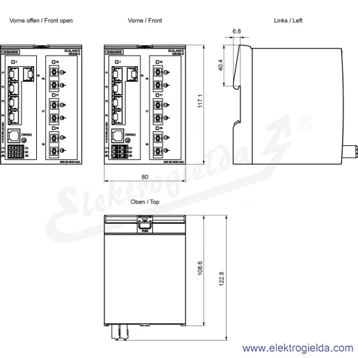 Rysunek wymiarowy Rysunek wymiarowy