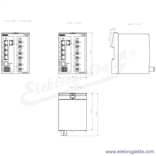 Rysunek wymiarowy Rysunek wymiarowy