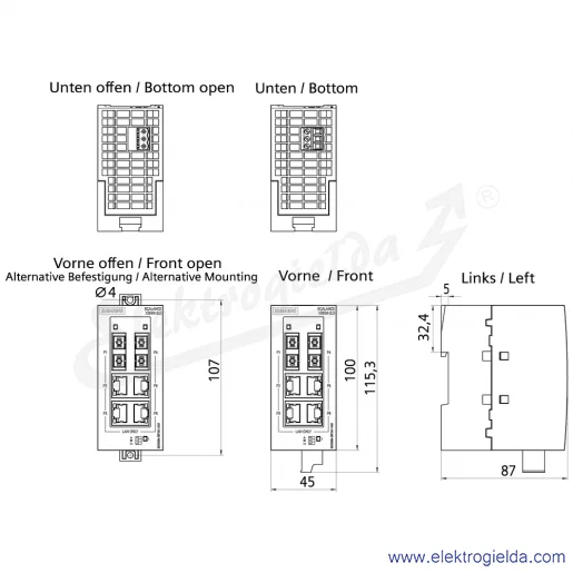 Rysunek wymiarowy Rysunek wymiarowy