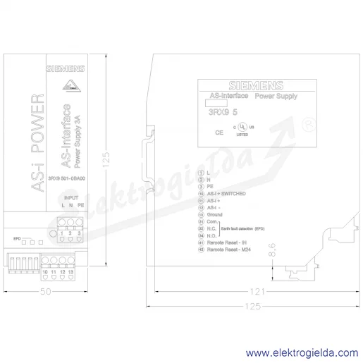 Rysunek wymiarowy Rysunek wymiarowy