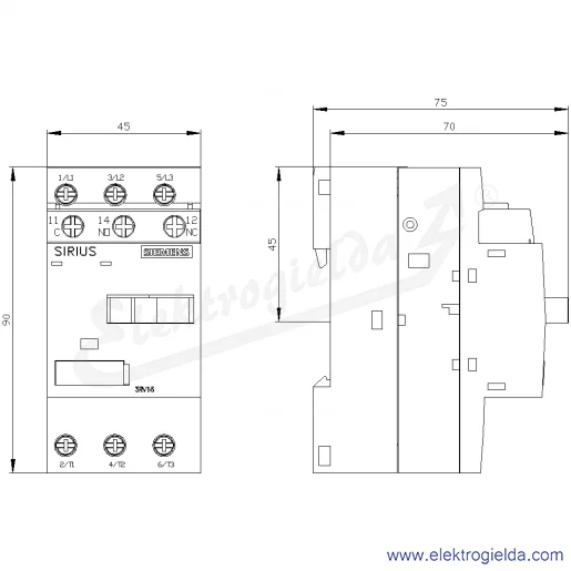 Rysunek wymiarowy Rysunek wymiarowy