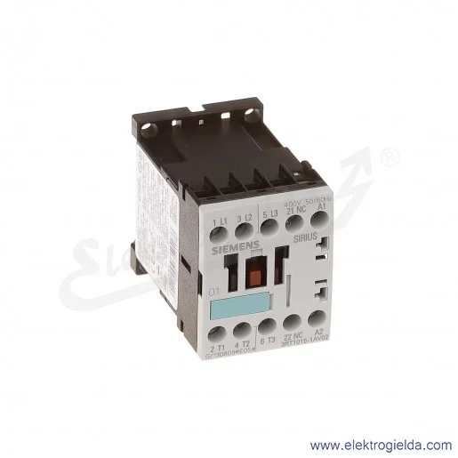 Stycznik 3RT1015-1AV02, 3 kW, 400VAC, 7A, 1NC Stycznik 3RT1015-1AV02, 3 kW, 400VAC, 7A, 1NC