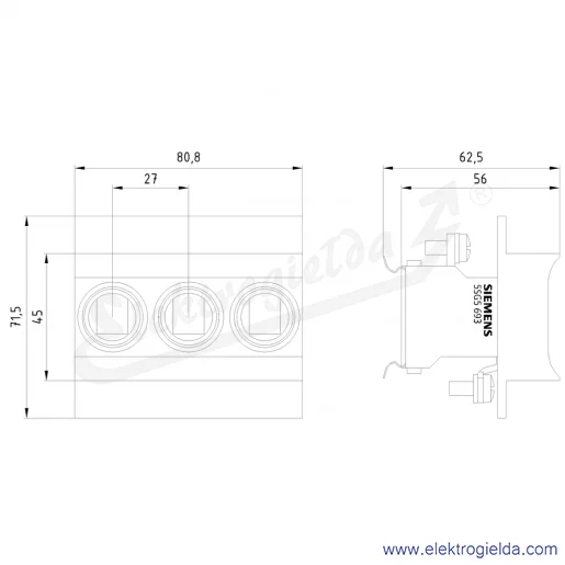 Rysunek wymiarowy Rysunek wymiarowy