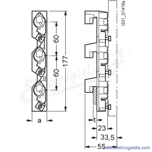 Rysunek wymiarowy Rysunek wymiarowy