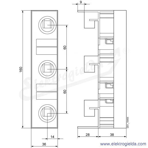 Rysunek wymiarowy Rysunek wymiarowy