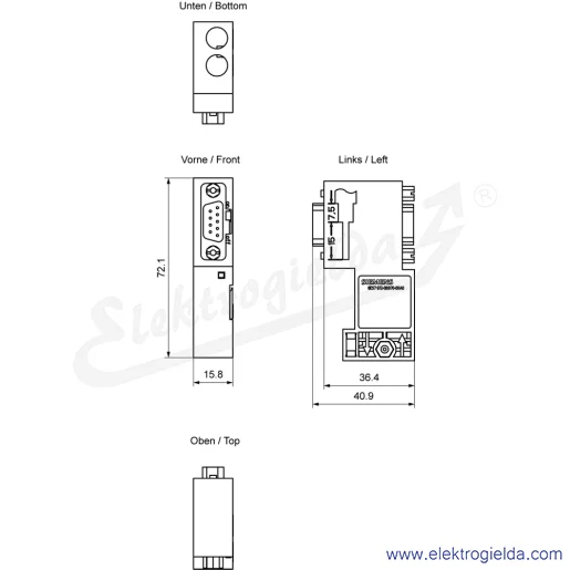 Rysunek wymiarowy Rysunek wymiarowy