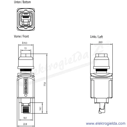 Rysunek wymiarowy Rysunek wymiarowy