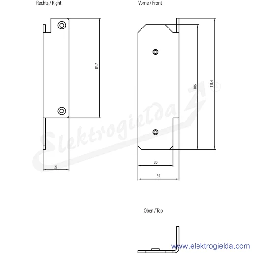 Rysunek wymiarowy Rysunek wymiarowy