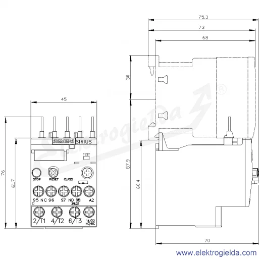 Rysunek wymiarowy Rysunek wymiarowy
