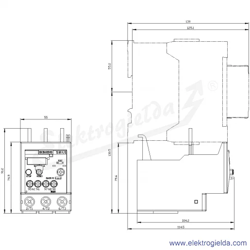 Rysunek wymiarowy Rysunek wymiarowy